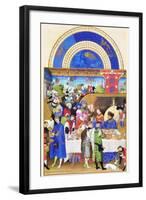 Le Tres Riches Heures Du Duc De Berry - January-Paul Herman & Jean Limbourg-Framed Art Print