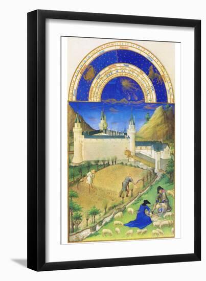 Le Tres Riches Heures Du Duc De Berry - July-Paul Herman & Jean Limbourg-Framed Art Print