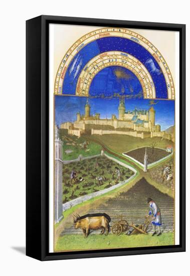 Le Tres Riches Heures Du Duc De Berry - March-Paul Herman & Jean Limbourg-Framed Stretched Canvas