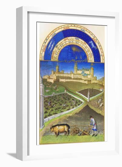 Le Tres Riches Heures Du Duc De Berry - March-Paul Herman & Jean Limbourg-Framed Art Print