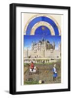 Le Tres Riches Heures Du Duc De Berry - October-Paul Herman & Jean Limbourg-Framed Art Print