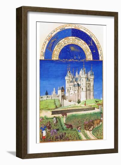 Le Tres Riches Heures Du Duc De Berry - September-Paul Herman & Jean Limbourg-Framed Art Print