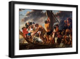 Le Tribut De Saint Pierre - Pierre Trouve La Piece De Monnaie Dans La Bouche Du Poisson - Le Batea-Jacob Jordaens-Framed Giclee Print