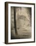 Le Tronc d'arbre et la maison-Georges Seurat-Framed Giclee Print