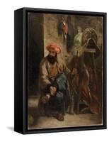 Le Turc à la selle-Eugene Delacroix-Framed Stretched Canvas
