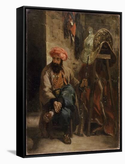 Le Turc à la selle-Eugene Delacroix-Framed Stretched Canvas