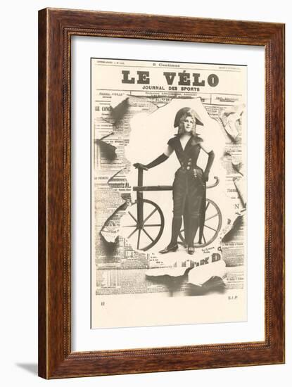 Le Velo, Girl with Wooden Bicycle-null-Framed Art Print