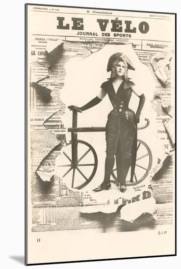 Le Velo, Girl with Wooden Bicycle-null-Mounted Art Print