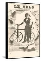 Le Velo, Girl with Wooden Bicycle-null-Framed Stretched Canvas