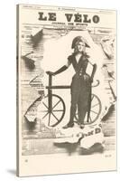 Le Velo, Girl with Wooden Bicycle-null-Stretched Canvas