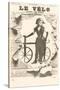 Le Velo, Girl with Wooden Bicycle-null-Stretched Canvas