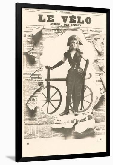 Le Velo, Girl with Wooden Bicycle-null-Framed Art Print