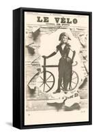 Le Velo, Girl with Wooden Bicycle-null-Framed Stretched Canvas