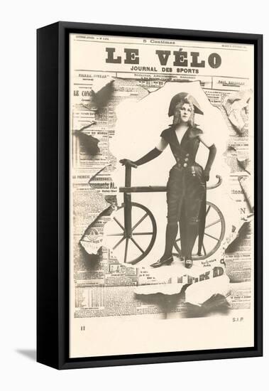 Le Velo, Girl with Wooden Bicycle-null-Framed Stretched Canvas