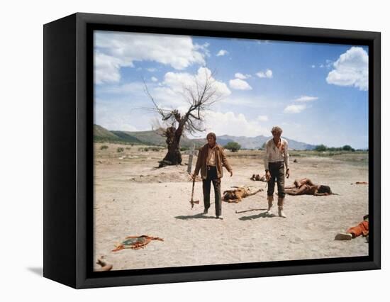 Le Vent by la Plaine THE UNFORGIVEN by JohnHuston with Burt Lancaster and Audie Murphy, 1960 (photo-null-Framed Stretched Canvas