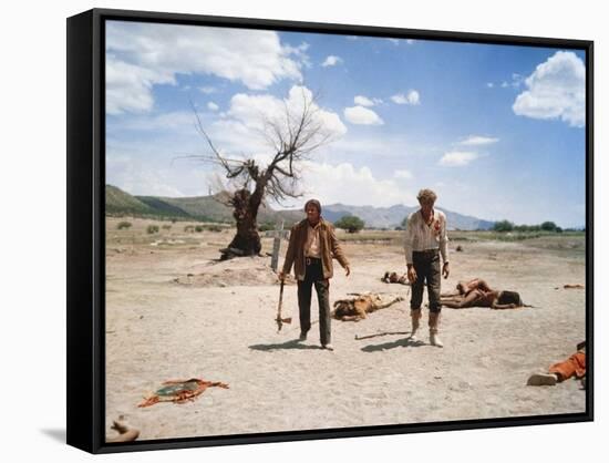 Le Vent by la Plaine THE UNFORGIVEN by JohnHuston with Burt Lancaster and Audie Murphy, 1960 (photo-null-Framed Stretched Canvas