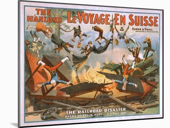 Le Voyage en Suisse - The Railroad Disaster Poster-Lantern Press-Mounted Art Print