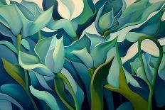 Blue and Green Tulips-Lea Faucher-Art Print