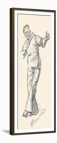 Lead Pencil Sketch by Phil May, C19th Century (1903-1904)-Philip William May-Framed Giclee Print