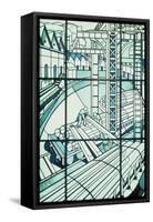 Leaded Stained Glass-Jacques Gruber-Framed Stretched Canvas
