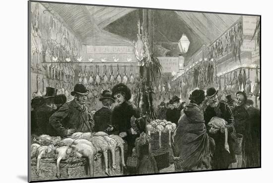 Leadenhall Market at Christmas Time-English School-Mounted Giclee Print
