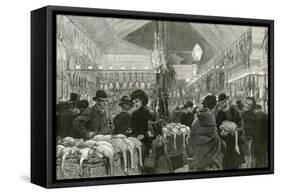 Leadenhall Market at Christmas Time-English School-Framed Stretched Canvas