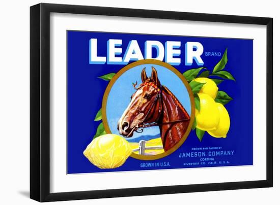 Leader Brand Lemons-null-Framed Art Print