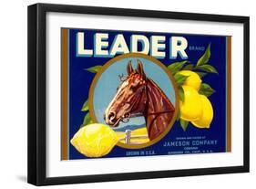 Leader Lemon Label-null-Framed Art Print