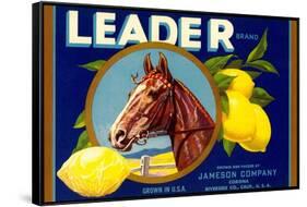 Leader Lemon Label-null-Framed Stretched Canvas