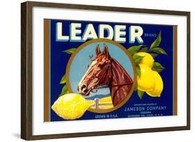 Leader Lemon Label-null-Framed Art Print