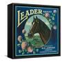 Leader Orange Label - Corona, CA-Lantern Press-Framed Stretched Canvas