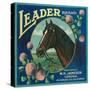 Leader Orange Label - Corona, CA-Lantern Press-Stretched Canvas