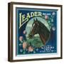 Leader Orange Label - Corona, CA-Lantern Press-Framed Art Print