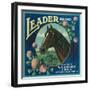 Leader Orange Label - Corona, CA-Lantern Press-Framed Art Print