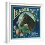 Leader Orange Label - Corona, CA-Lantern Press-Framed Art Print