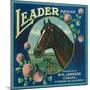 Leader Orange Label - Corona, CA-Lantern Press-Mounted Art Print