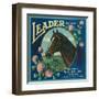 Leader Orange Label - Corona, CA-Lantern Press-Framed Art Print