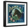 Leader Orange Label - Corona, CA-Lantern Press-Framed Art Print