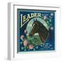 Leader Orange Label - Corona, CA-Lantern Press-Framed Art Print