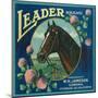 Leader Orange Label - Corona, CA-Lantern Press-Mounted Art Print