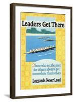 Leaders Get There, Rowing Poster-null-Framed Art Print