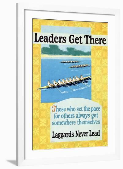 Leaders Get There, Rowing Poster-null-Framed Art Print