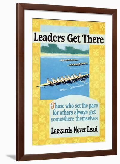 Leaders Get There, Rowing Poster-null-Framed Art Print