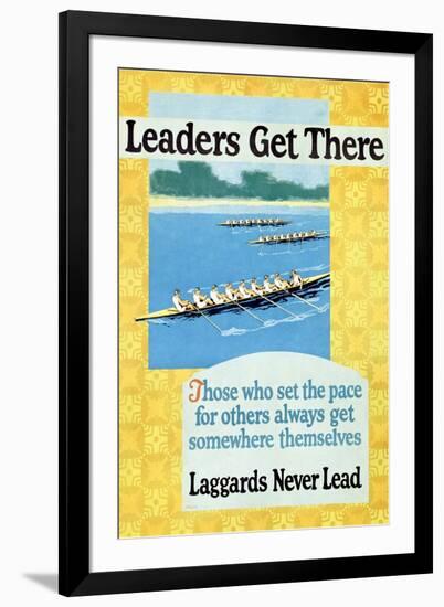 Leaders Get There, Rowing Poster-null-Framed Art Print