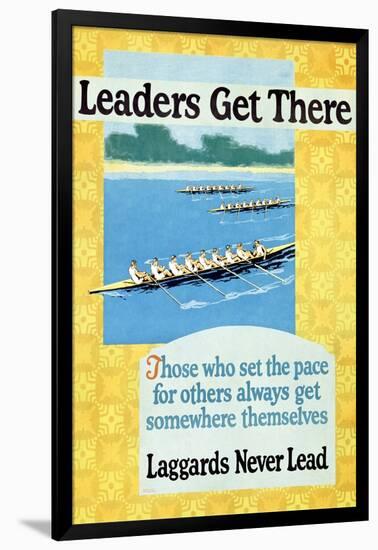 Leaders Get There, Rowing Poster-null-Framed Art Print