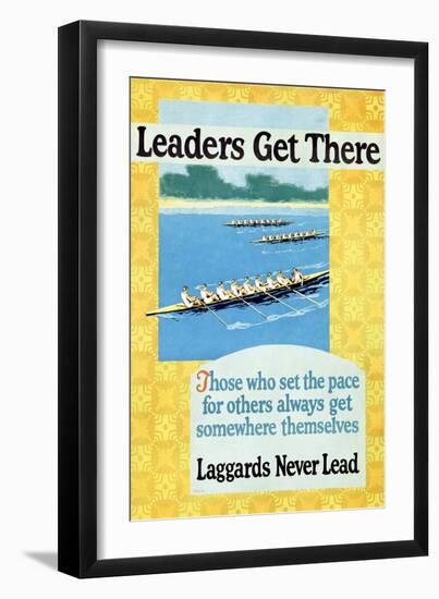 Leaders Get There, Rowing Poster-null-Framed Art Print