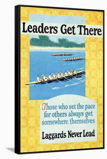 Leaders Get There, Rowing Poster-null-Framed Stretched Canvas