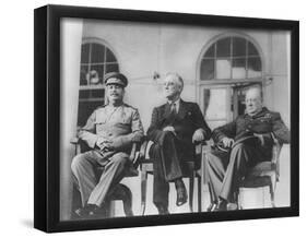 Leaders of World War 2 (Winston Churchill, Franklin Delano Roosevelt, Joseph Stalin) Art Poster Pri-null-Framed Poster
