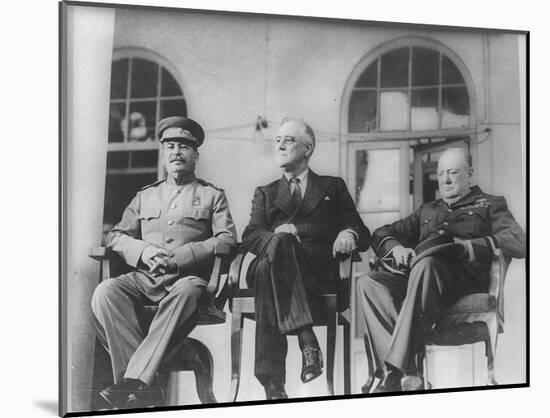 Leaders of World War 2 (Winston Churchill, Franklin Delano Roosevelt, Joseph Stalin) Art Poster Pri-null-Mounted Poster