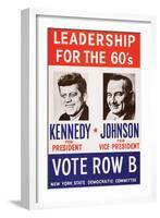 Leadership for the 60's - Vote Row B-New York State Democtratic Committee-Framed Art Print